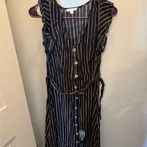 Altar’d State Striped Black, White & Brown Sleeveless Dress